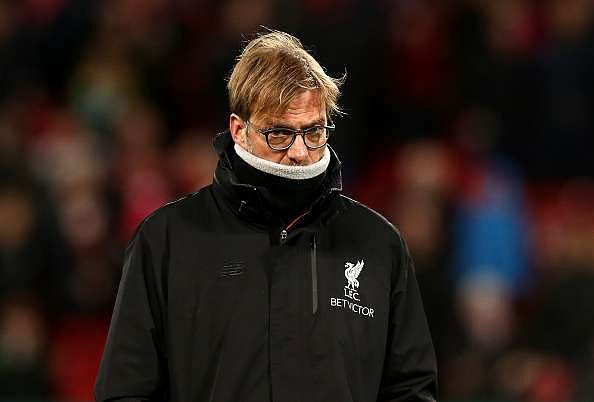 LIVERPOOL, ENGLAND - DECEMBER 11: Liverpool manager Jurgen Klopp looks on during the Premier League match between Liverpool and West Ham United at Anfield on December 11, 2016 in Liverpool, England. (Photo by Jan Kruger/Getty Images)
